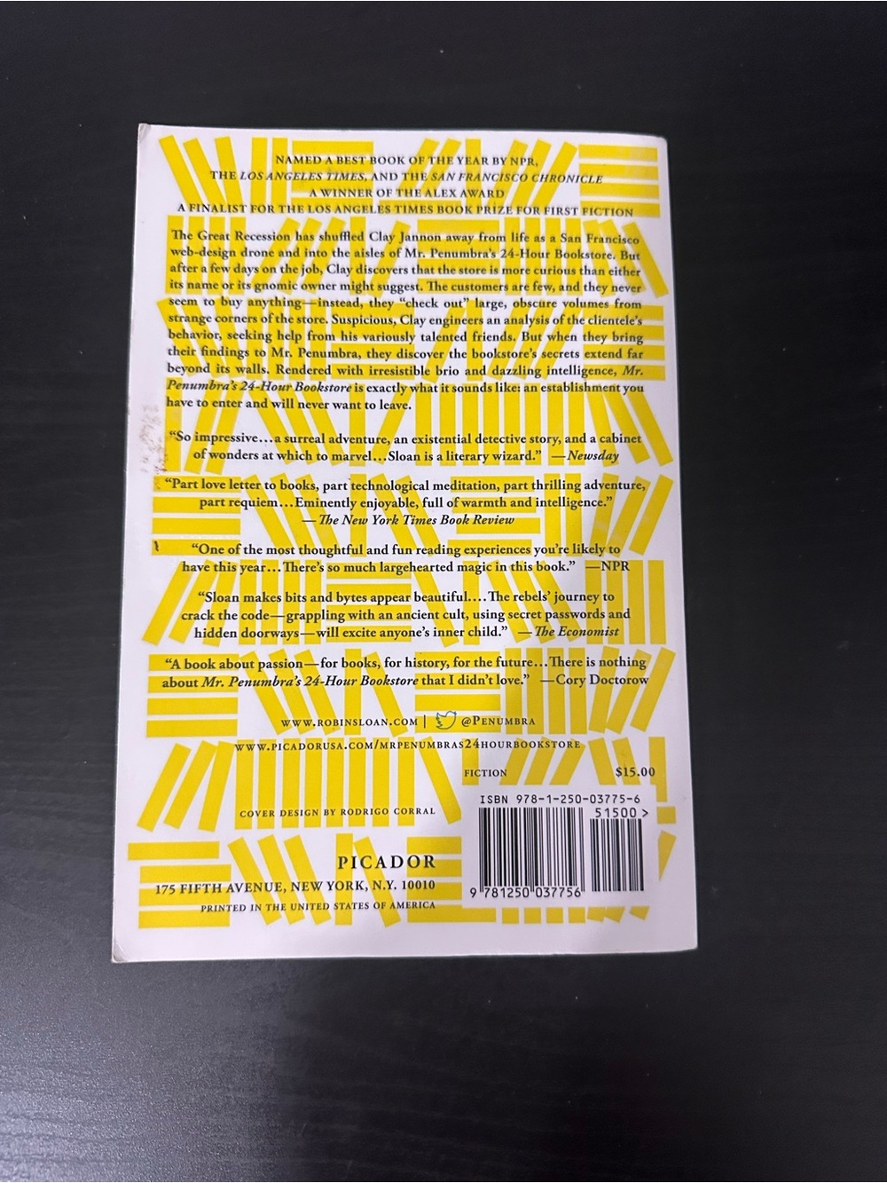 Yellow Patterned Paperback book - Picture 2 of 2